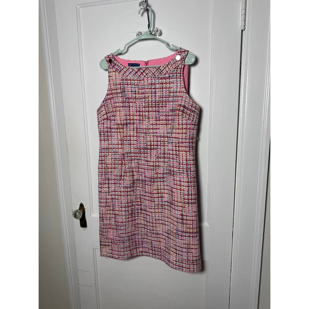 RSVP by Talbots pink tweed Elle woods sleeveless shift dress preppy size 14 P - Picture 3 of 8